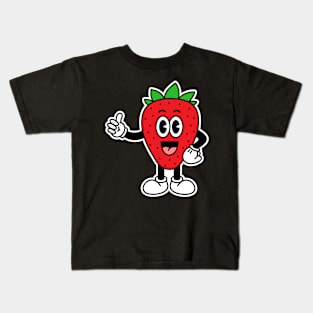 Strawberry in Old Cartoon Vintage Style Kids T-Shirt